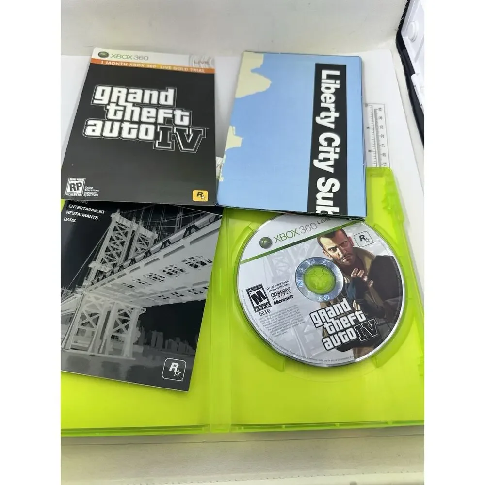 Grand Theft Auto IV 4 Microsoft Xbox 360 CIB W Map Retro Vintage Fast Shipping